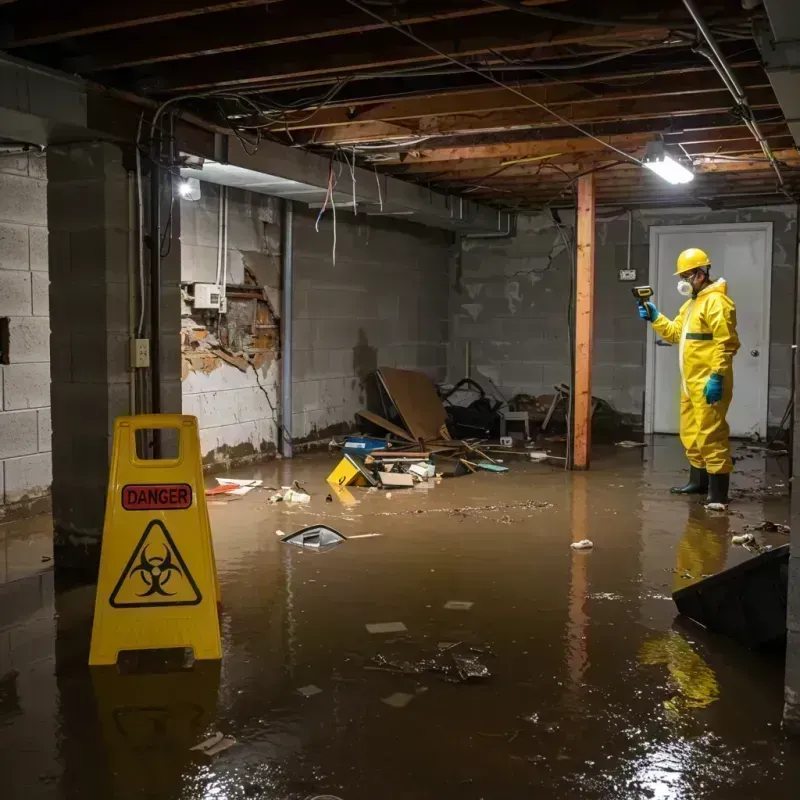 Flooded Basement Electrical Hazard in Weston, WV Property